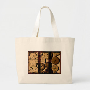 Old Watch Triptych Large Tote Bag