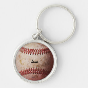 Old Weathered Baseball Personalised Key Chain