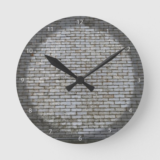 Old Weathered Grey Slate Tiles Roof Round Clock (Front)