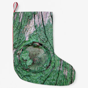 Old Weathered Painted Green Wood Background Textur Small Christmas Stocking