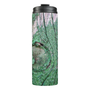 Old Weathered Painted Green Wood Background Textur Thermal Tumbler