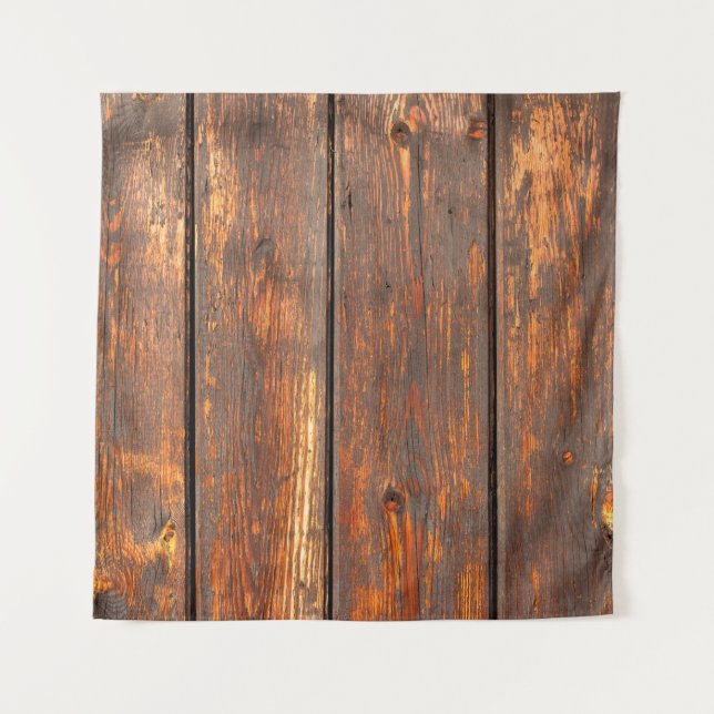 Old,  weathered planks background textureabstract, tapestry (Front)