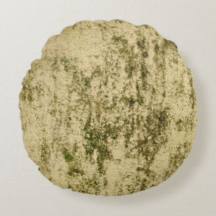 Old weathered retro vintage dark rusted grungy rou round cushion
