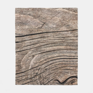 Old Weathered Rotten Cracked Knotted Coarse Wood G Fleece Blanket