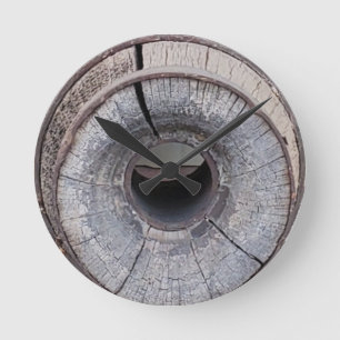 Old weathered Wagon Wheel Round Clock