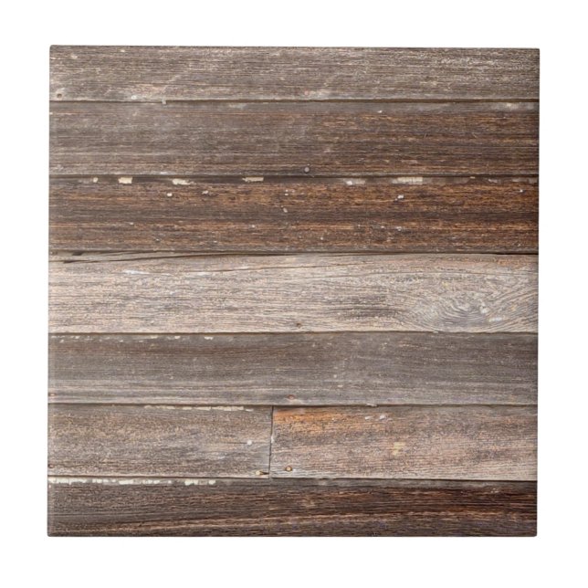 Old Weathered Wooden Exterior Wall of a Farmhouse Ceramic Tile (Front)