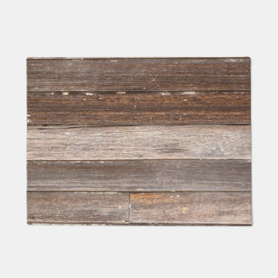 Old Weathered Wooden Exterior Wall of a Farmhouse Doormat