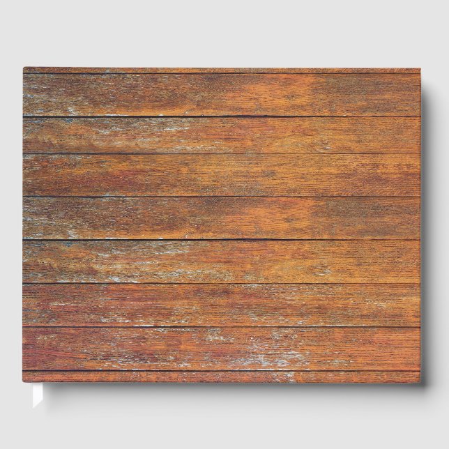 Old Weathered Wooden Flooring Guest Book (Front)