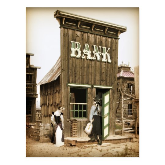 Old West Bank Robbery Postcard Zazzle Com Au