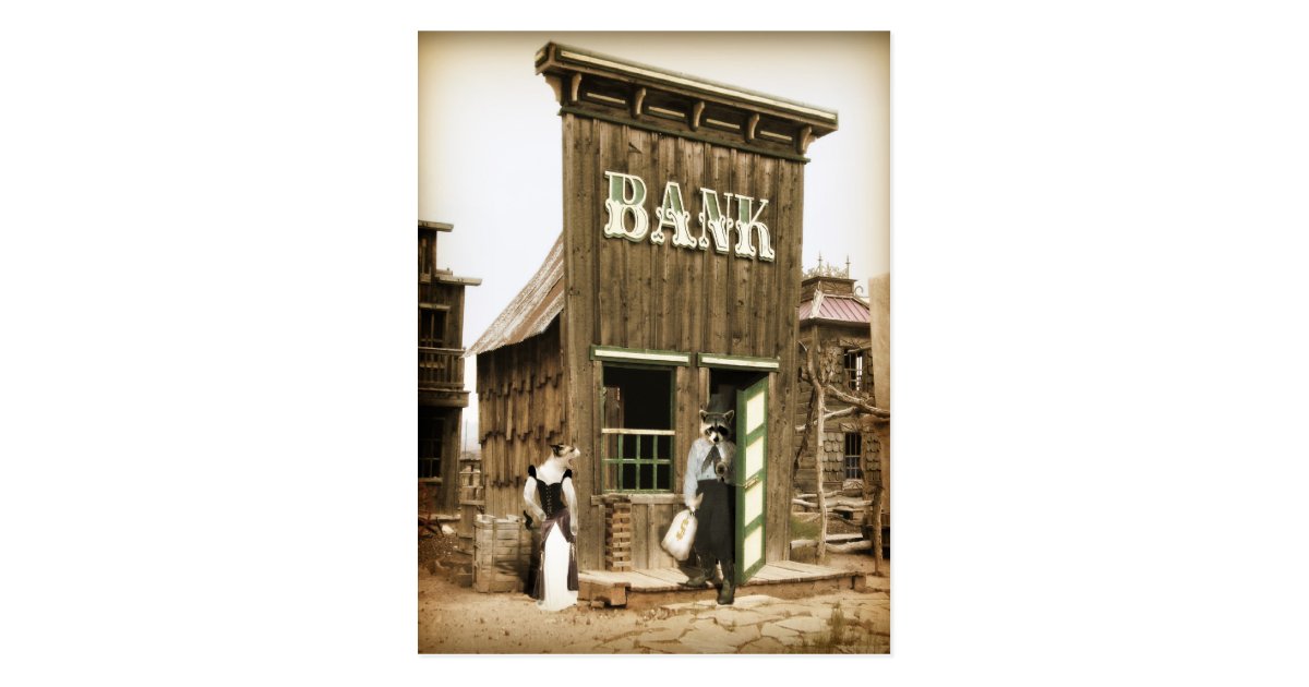 Old West Bank Robbery Postcard Zazzle Com Au