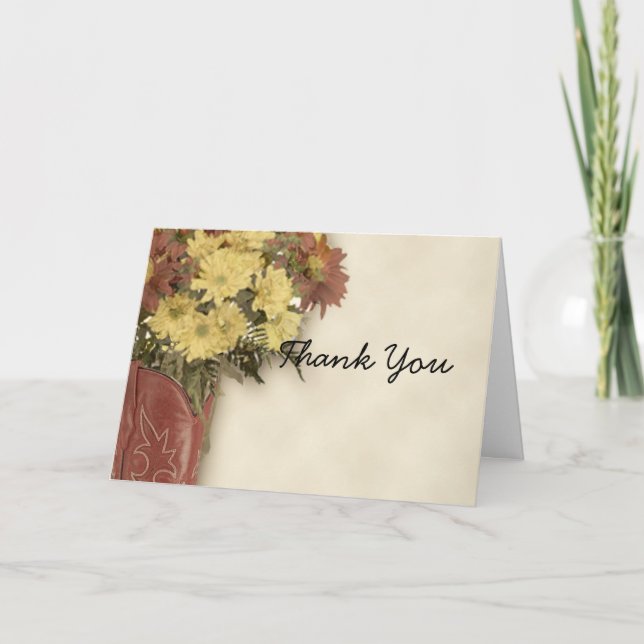 Old West Boot Bouquet 3 Thank You card (Front)