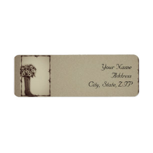 Old West Boot Bouquet Vintage Return Address Label