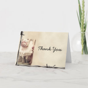 Old West Boots and Bouquets Thank You card