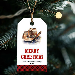 Old West Christmas gift tag editable for name