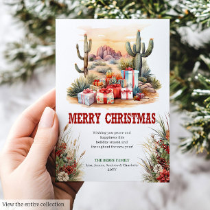 Old West Christmas greeting card printable