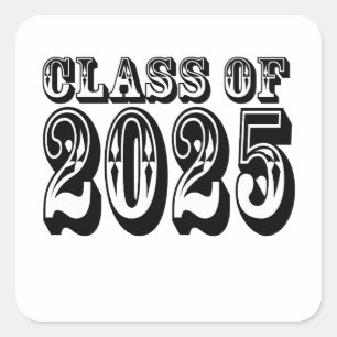 Old West Class of 2025 Graduation Square Sticker