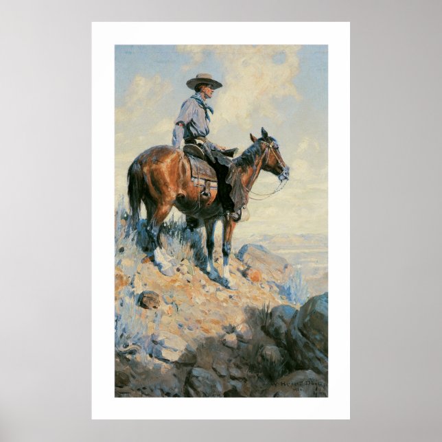 Old West Cowboy of the Plains Art Print Poster (Front)