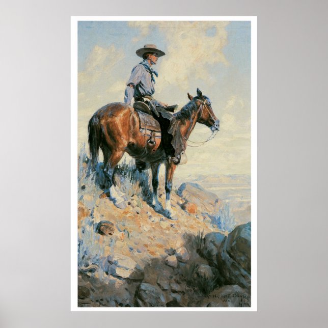 Old West Cowboy of the Plains Art Print Poster (Front)