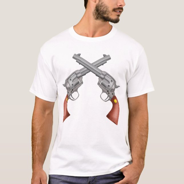 Old West Crossed Pistols IllustrationVintage T-Shirt (Front)