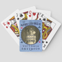Old West Custom Photo Personalised Blue Wood