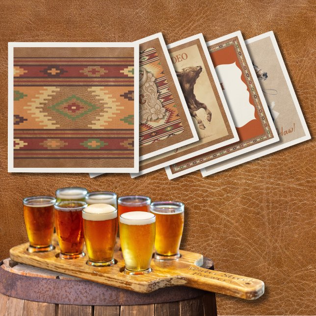 Old West Frontier Rustic Blanket Cocktail Napkin (Creator Uploaded)