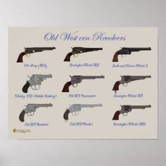 Old West Revolvers Poster