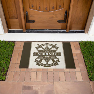 Old West Sheriff Deputy Rifles Badge Personalised Doormat