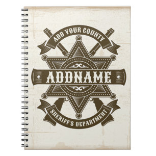 Old West Sheriff Deputy Rifles Badge Personalised Notebook