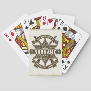 Old West Sheriff Deputy Rifles Badge Personalised Playing Cards