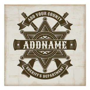 Old West Sheriff Deputy Rifles Badge Personalised Poster