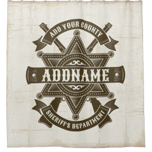 Old West Sheriff Deputy Rifles Badge Personalised Shower Curtain