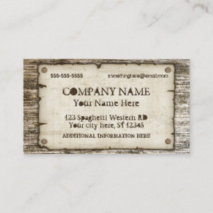 Old West Vintage Business Cards