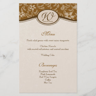 Old West Vintage Style Menu