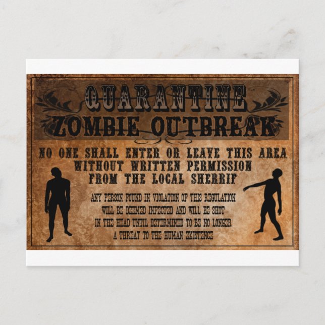 OLD WEST ZOMBIE POSTCARD (Front)