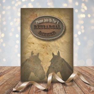 old Western Cowboy Country Rehearsal Dinner Invite