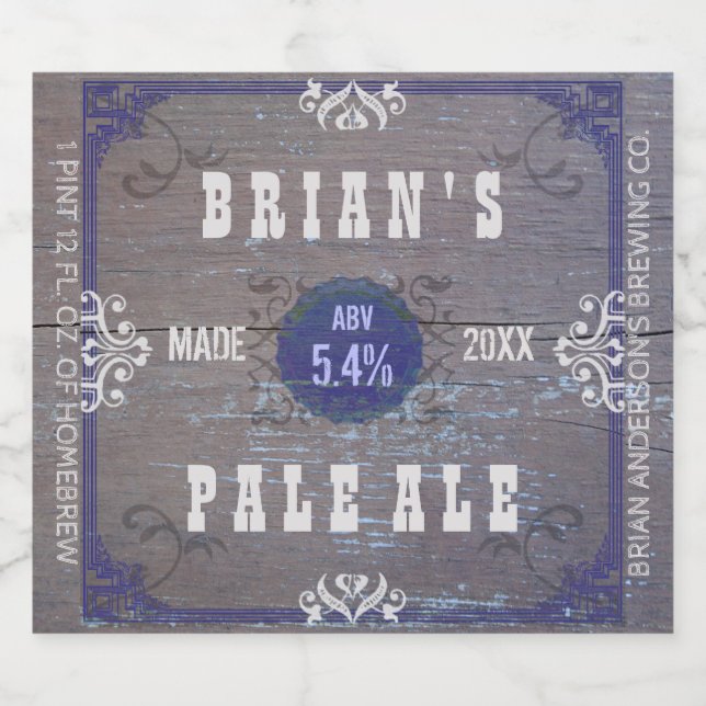 Old Western Saloon Rustic Wood Craft Homebrewing Beer Bottle Label (Single Label)