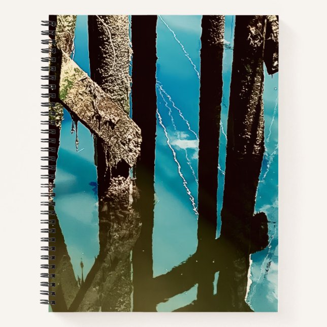 Old Wharf Pier Barnacle Beams Posts Pilings  Notebook (Front)