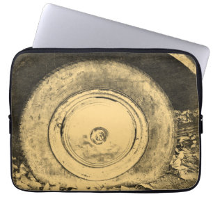 Old Wheel Of Classic Car Laptop Sleeve