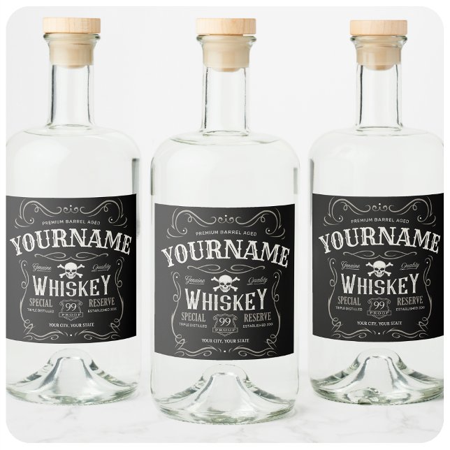 Old Whiskey Label Personalised Vintage Liquor Bar  (Creator Uploaded)