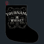 Old Whiskey Label Personalised Vintage Liquor Bar  Large Christmas Stocking<br><div class="desc">Old Whiskey Label Personalised Vintage Liquor Bar design...   Customise with your Name or Custom Text!</div>