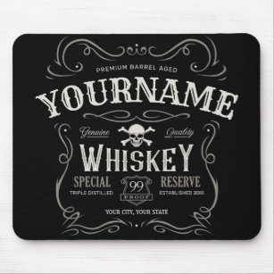 Old Whiskey Label Personalised Vintage Liquor Bar  Mouse Pad
