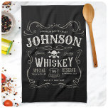 Old Whiskey Label Personalised Vintage Liquor Bar  Tea Towel<br><div class="desc">Old Whiskey Label Personalised Vintage Liquor Bar design...   Customise with your Name or Custom Text!</div>