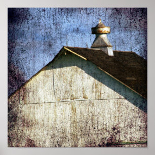 Old White Barn Poster