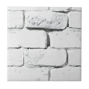 Old White Brick Pattern Ceramic Tile