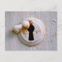 Old white keyhole