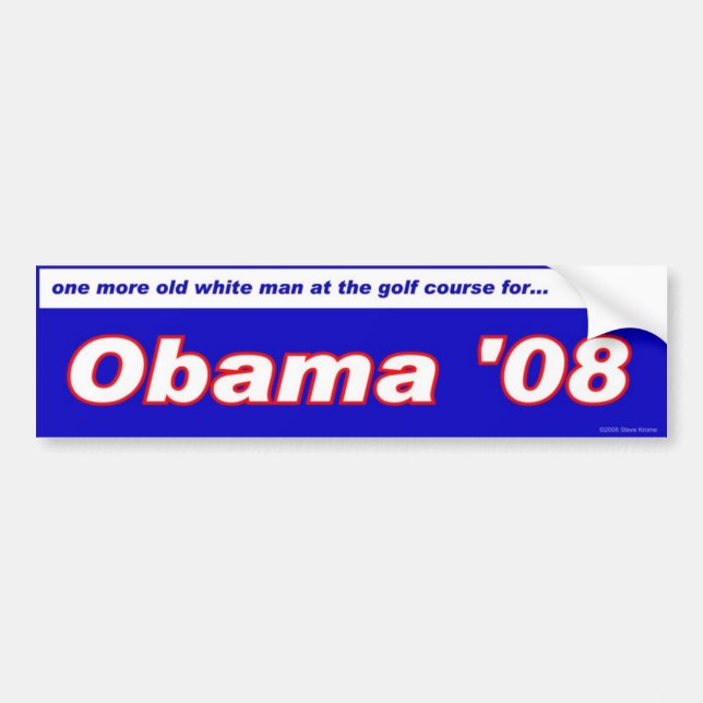 old white man at golf course for Obama Bumper Sticker (Front)