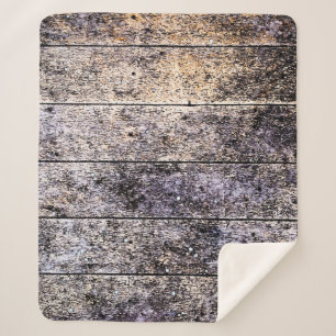 Old white wooden texture background. Colour stain Sherpa Blanket