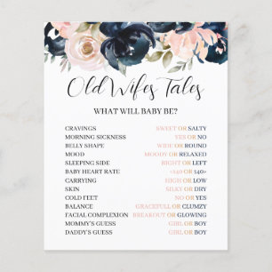 Old wifes tales game in navy and blush.
