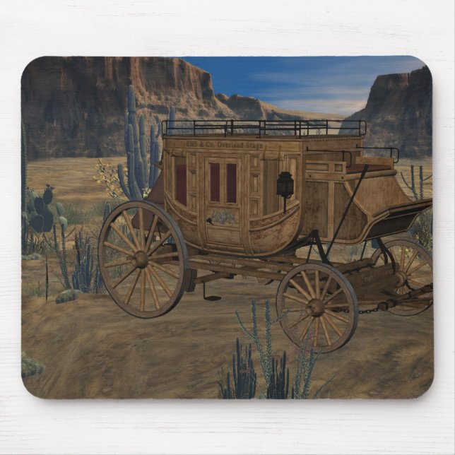 Old Wild West Stagecoach Mousepad (Front)
