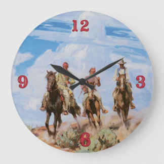 Old Wild West Theme Cowboys Clock